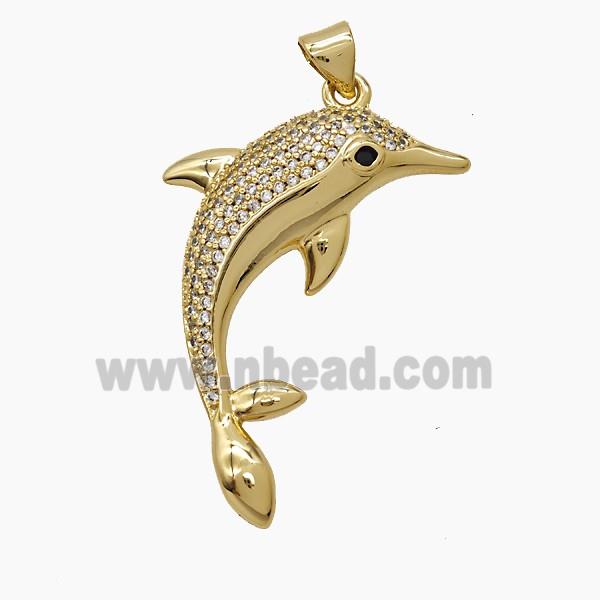 Copper Pendant Pave Zircon, Gold Plated