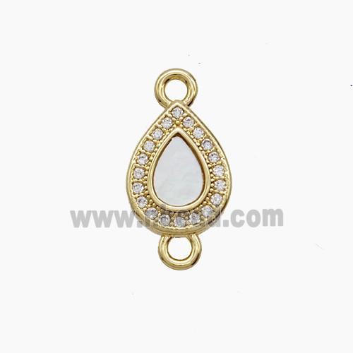 Copper Pendant Pave Zircon, Gold Plated