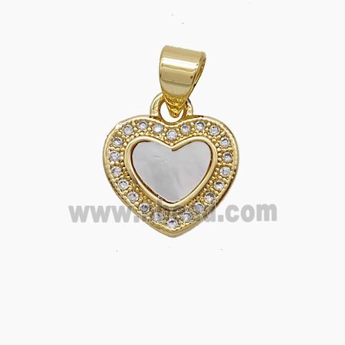 Copper Pendant Pave Zircon, Gold Plated