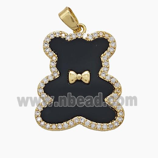 Copper Pendant Pave Zircon, Gold Plated
