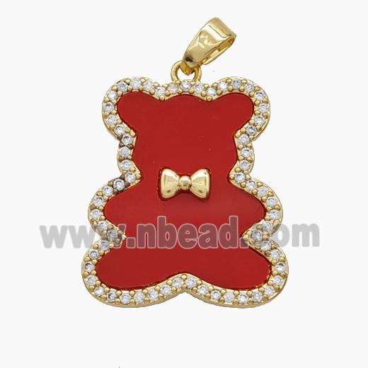 Copper Pendant Pave Zircon, Gold Plated