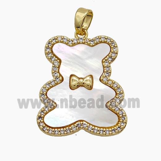 Copper Pendant Pave Zircon, Gold Plated