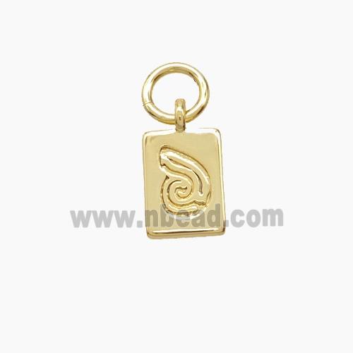 Copper Pendant, gold plated
