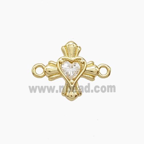 Copper Pendant Pave Zircon, Gold Plated