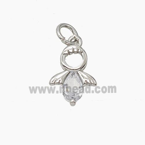 Copper Pendant Pave Zircon, Gold Plated
