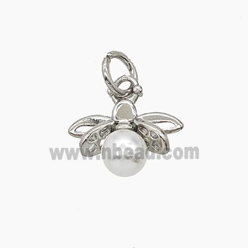 Copper Pendant Pave Zircon, Gold Plated