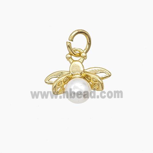 Copper Pendant Pave Zircon, Gold Plated