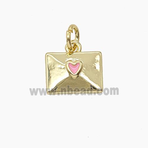 Copper Pendant Pave Zircon, Gold Plated