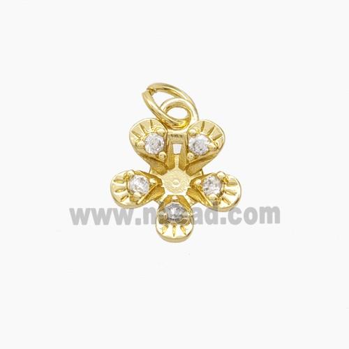 Copper Pendant Pave Zircon, Gold Plated