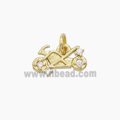 Copper Pendant Pave Zircon, Gold Plated