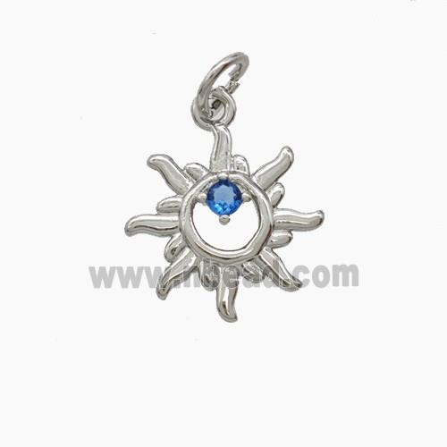 Copper Pendant Pave Zircon, Gold Plated