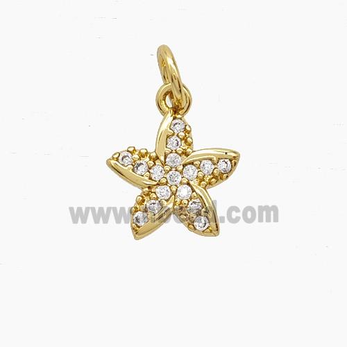 Copper Pendant Pave Zircon, Gold Plated