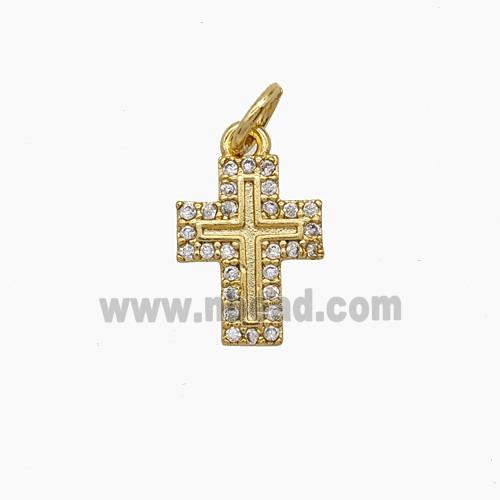Copper Pendant Pave Zircon, Gold Plated
