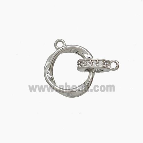Copper Pendant Pave Zircon, Gold Plated