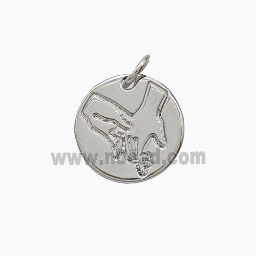 Copper Pendant Pave Zircon, Gold Plated