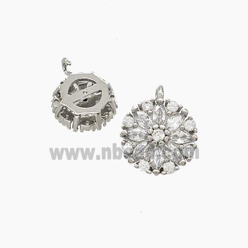 Copper Pendant Pave Zircon, Gold Plated