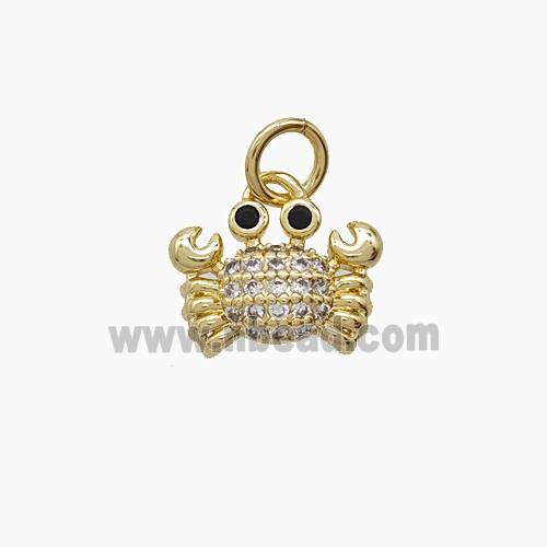 Copper Pendant Pave Zircon, Gold Plated