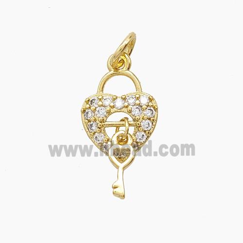 Copper Pendant Pave Zircon, Gold Plated