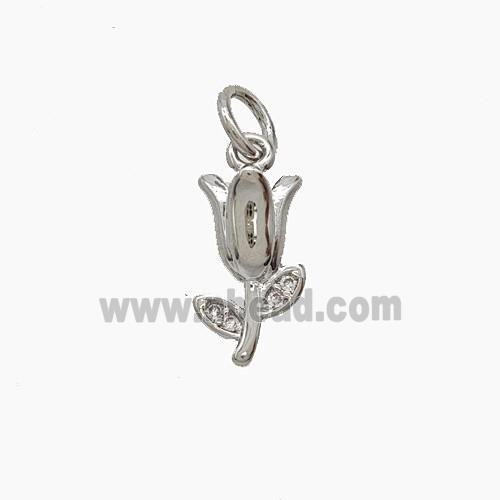 Copper Pendant Pave Zircon, Gold Plated