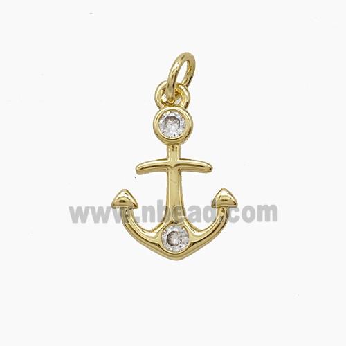 Copper Pendant Pave Zircon, Gold Plated