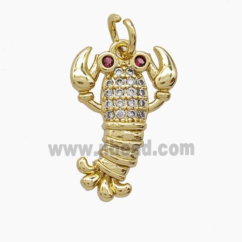 Copper Pendant Pave Zircon, Gold Plated