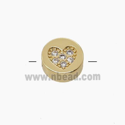 Copper Pendant Pave Zircon, Gold Plated