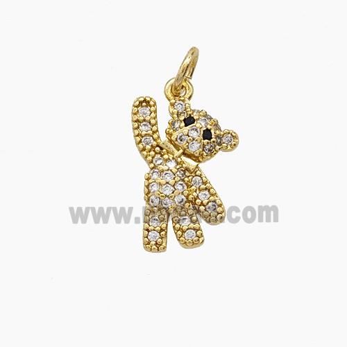 Copper Pendant Pave Zircon, Gold Plated