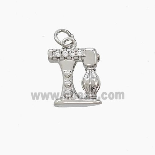 Copper Pendant Pave Zircon, Gold Plated