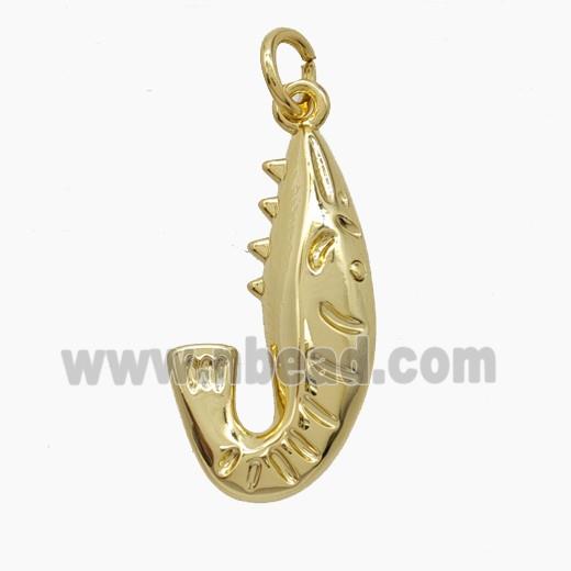 Copper Pendant Pave Zircon, Gold Plated