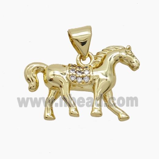 Copper Pendant Pave Zircon, Gold Plated