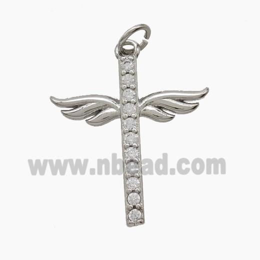 Copper Pendant Pave Zircon, Gold Plated