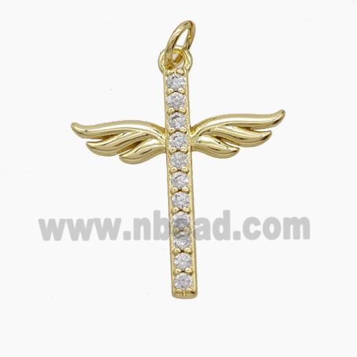 Copper Pendant Pave Zircon, Gold Plated