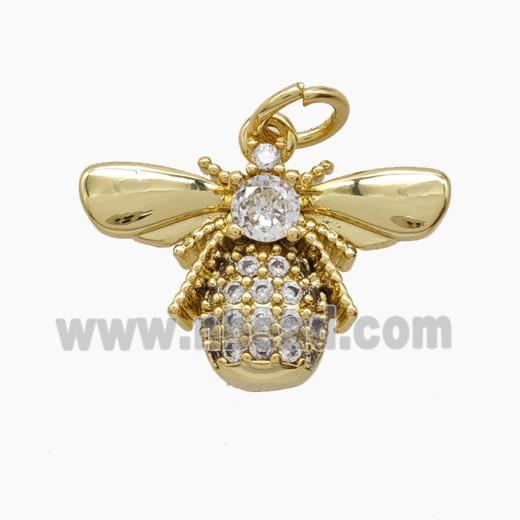 Copper Pendant Pave Zircon, Gold Plated