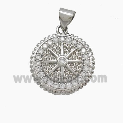 Copper Pendant Pave Zircon, Gold Plated