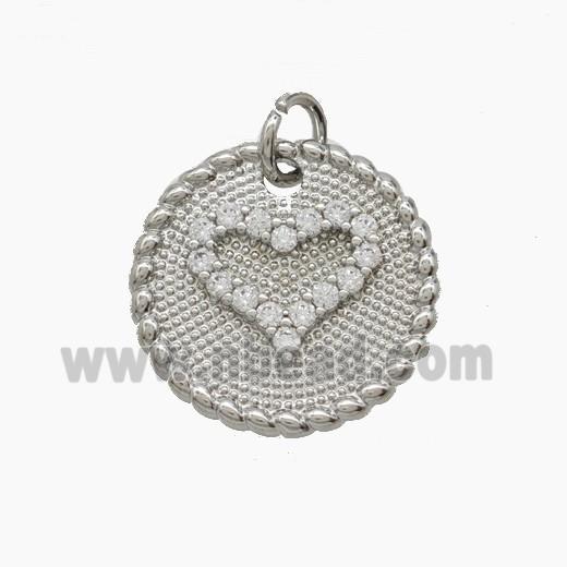 Copper Pendant Pave Zircon, Gold Plated