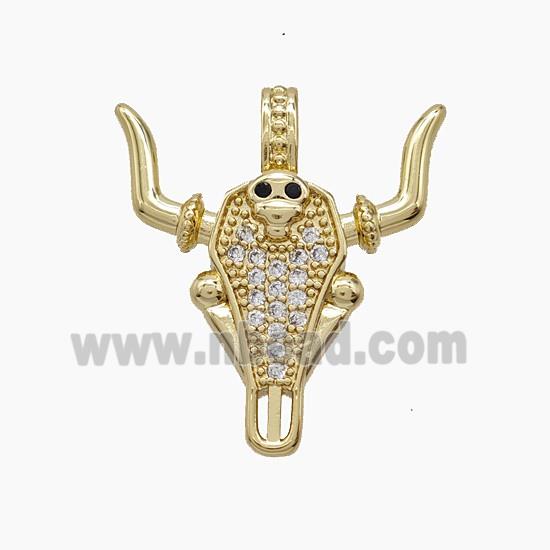 Copper Pendant Pave Zircon, Gold Plated
