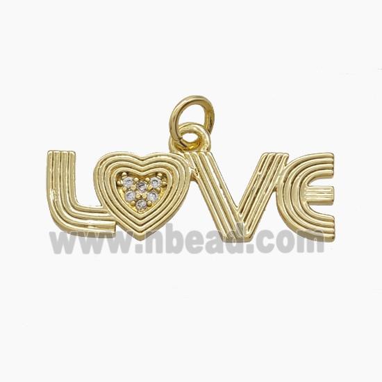 Copper Pendant Pave Zircon, Gold Plated
