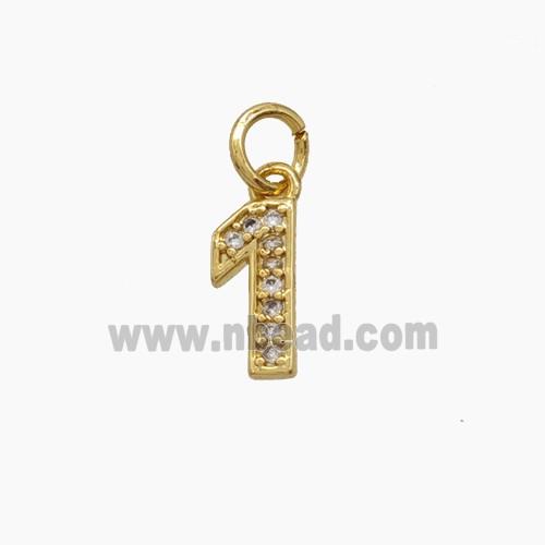 Copper Pendant Pave Zircon, Gold Plated