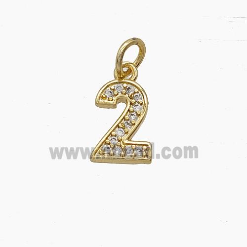 Copper Pendant Pave Zircon, Gold Plated