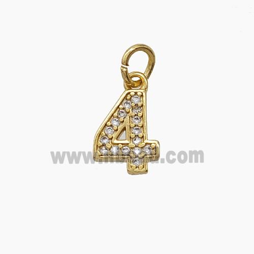 Copper Pendant Pave Zircon, Gold Plated