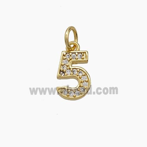 Copper Pendant Pave Zircon, Gold Plated
