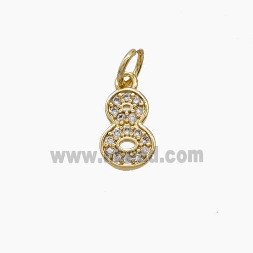 Copper Pendant Pave Zircon, Gold Plated