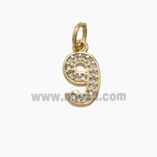 Copper Pendant Pave Zircon, Gold Plated