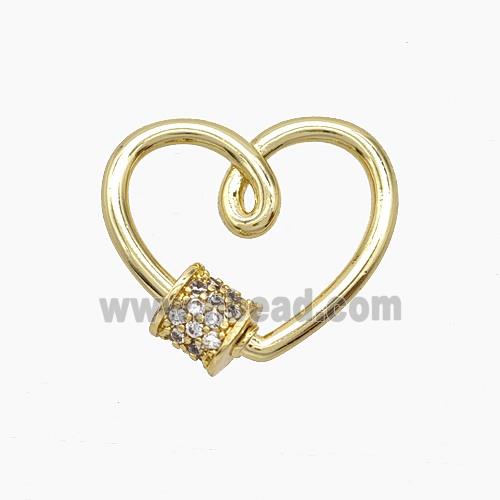 Copper Pendant Pave Zircon, Gold Plated