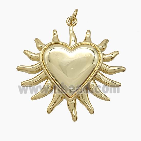 Copper Pendant Pave Zircon, Gold Plated