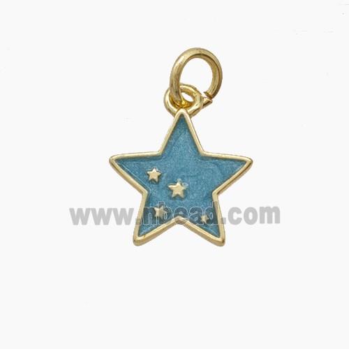 Enamel Copper Pendant, Gold Plated