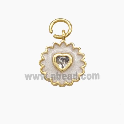 Enamel Copper Pendant, Gold Plated