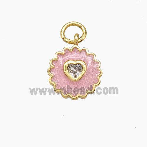 Enamel Copper Pendant, Gold Plated