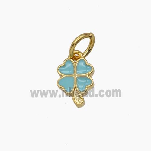 Enamel Copper Pendant, Gold Plated