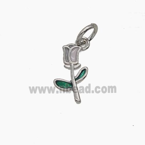 Enamel Copper Pendant, Gold Plated